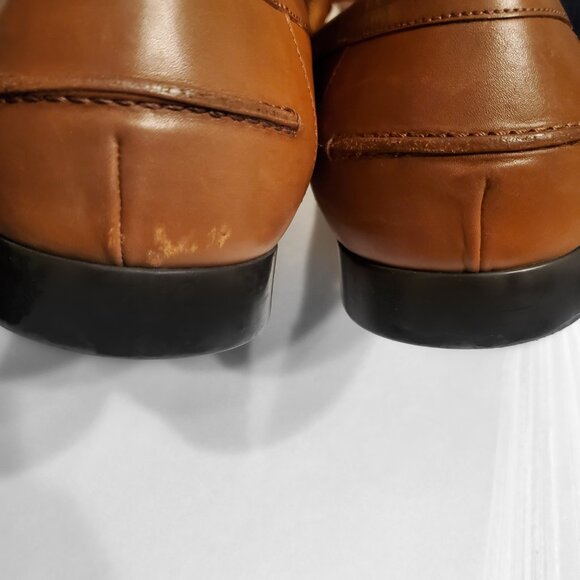 Gucci Leather Web Accent Penny Loafers - Picture 14 of 16